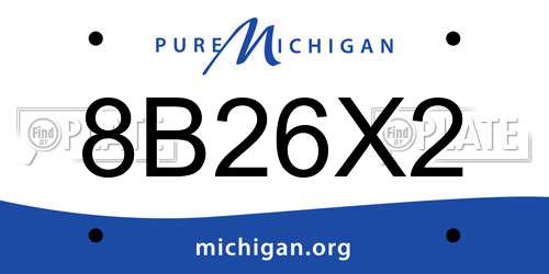 8B26X2 Michigan License Plate