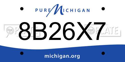 8B26X7 Michigan License Plate