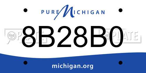 8B28B0 Michigan License Plate