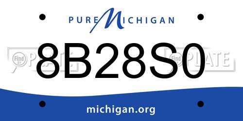 8B28S0 Michigan License Plate