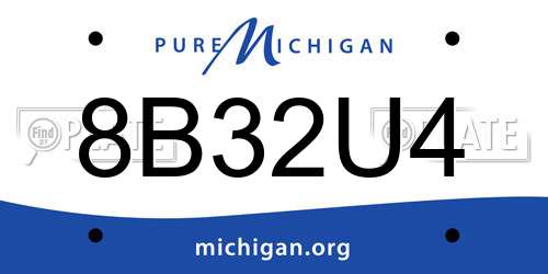 8B32U4 Michigan License Plate