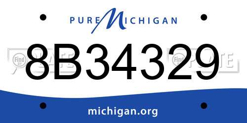 8B34329 Michigan License Plate