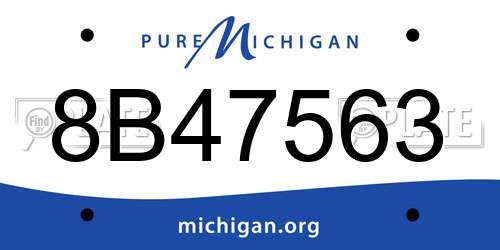 8B47563 Michigan License Plate