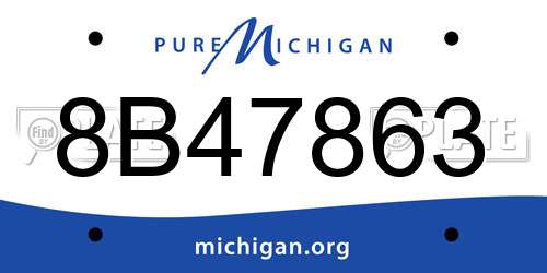 8B47863 Michigan License Plate