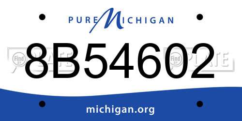 8B54602 Michigan License Plate