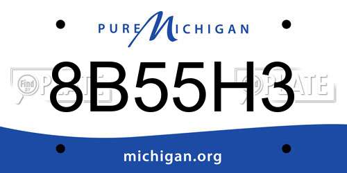 8B55H3 Michigan License Plate