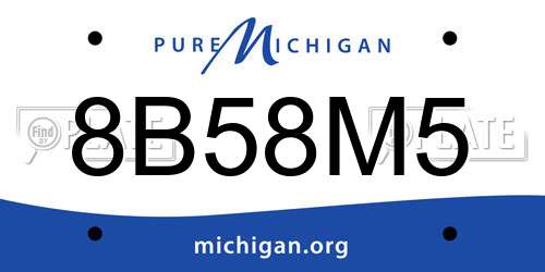 8B58M5 Michigan License Plate