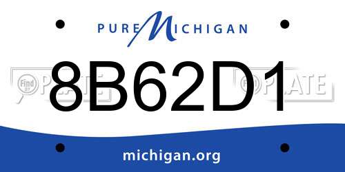 8B62D1 Michigan License Plate