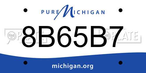 8B65B7 Michigan License Plate