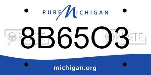 8B65O3 Michigan License Plate