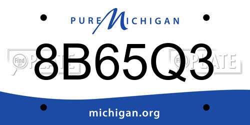 8B65Q3 Michigan License Plate
