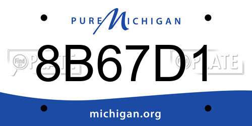 8B67D1 Michigan License Plate