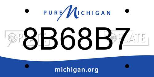 8B68B7 Michigan License Plate