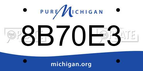 8B70E3 Michigan License Plate