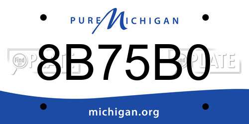 8B75B0 Michigan License Plate