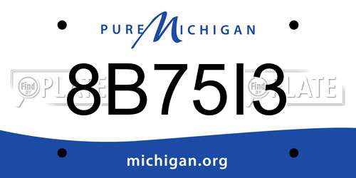 8B75I3 Michigan License Plate