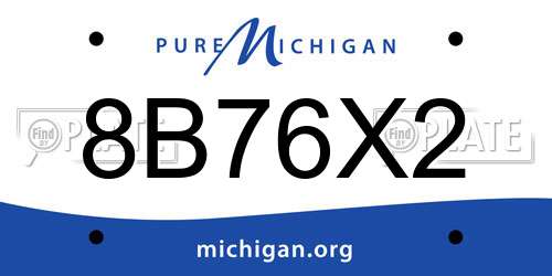8B76X2 Michigan License Plate