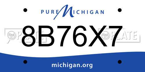 8B76X7 Michigan License Plate