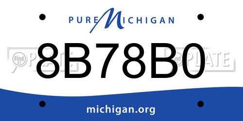 8B78B0 Michigan License Plate
