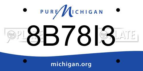8B78I3 Michigan License Plate