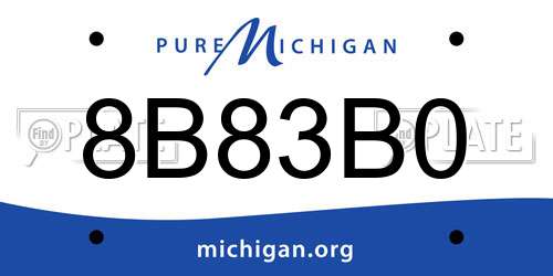 8B83B0 Michigan License Plate