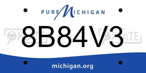 8B84V3 Michigan License Plate