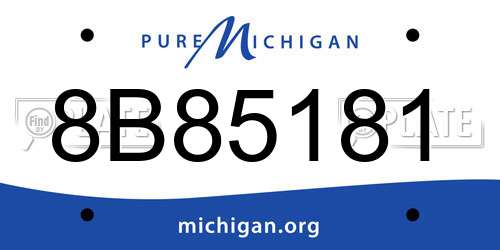 8B85181 Michigan License Plate