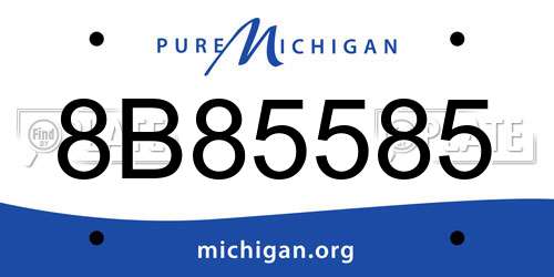 8B85585 Michigan License Plate