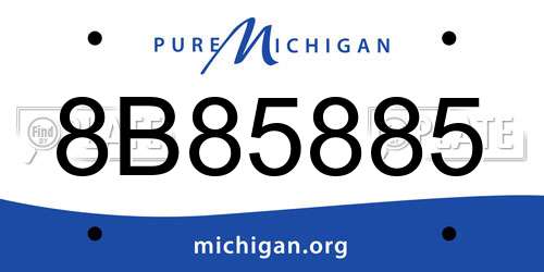 8B85885 Michigan License Plate