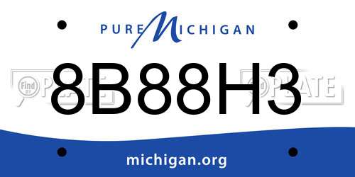 8B88H3 Michigan License Plate