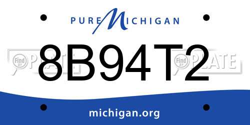 8B94T2 Michigan License Plate
