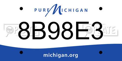 8B98E3 Michigan License Plate