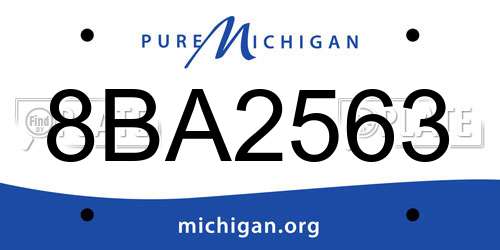 8BA2563 Michigan License Plate
