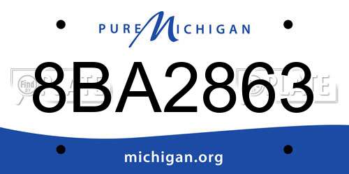 8BA2863 Michigan License Plate