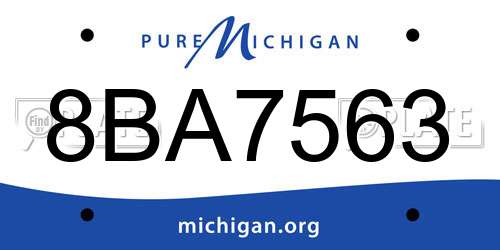 8BA7563 Michigan License Plate