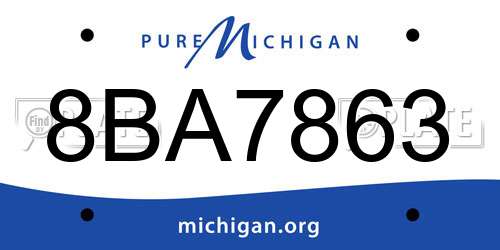 8BA7863 Michigan License Plate