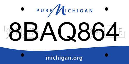 8BAQ864 Michigan License Plate