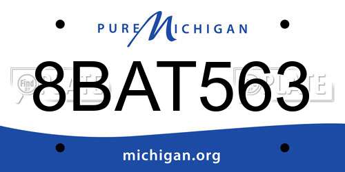 8BAT563 Michigan License Plate