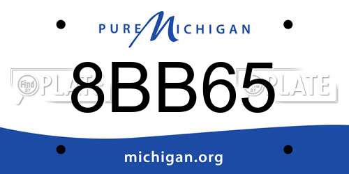 8BB65 Michigan License Plate