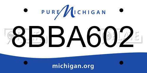 8BBA602 Michigan License Plate