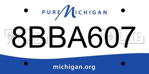 8BBA607 Michigan License Plate