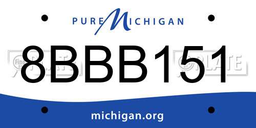 8BBB151 Michigan License Plate
