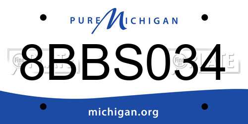 8BBS034 Michigan License Plate