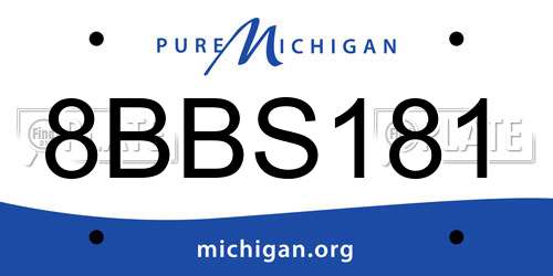 8BBS181 Michigan License Plate