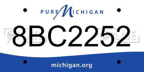 8BC2252 Michigan License Plate