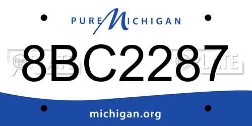 8BC2287 Michigan License Plate