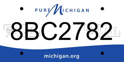 8BC2782 Michigan License Plate
