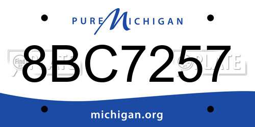 8BC7257 Michigan License Plate