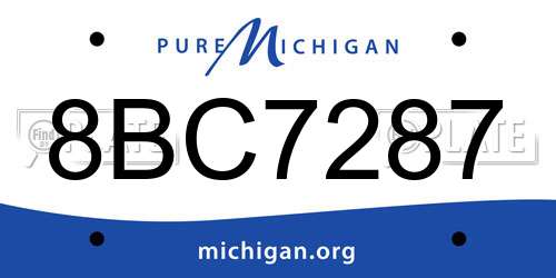 8BC7287 Michigan License Plate