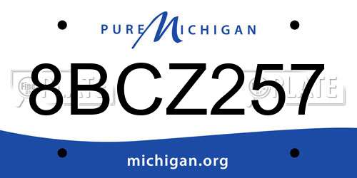 8BCZ257 Michigan License Plate